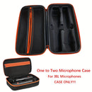 Estuche de Viaje EVA con Doble Micrófono para Micrófonos Inalámbricos J.B.L - Impermeable, Antigolpes, Bolsa de Transporte Negra con Compartimentos Dedicados y Bolsillo para Accesorios, Estuche para Micrófono