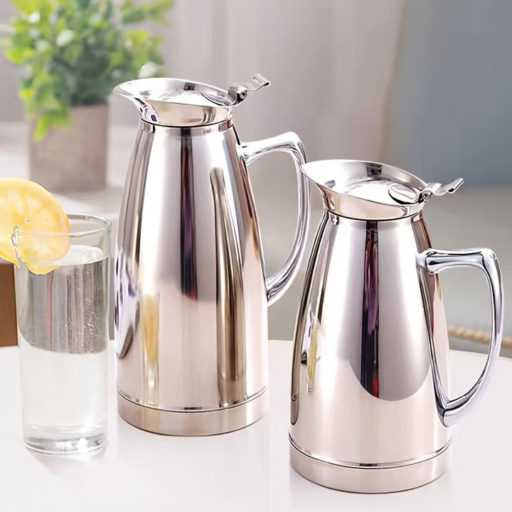 Hervidor Aislado de Acero Inoxidable - Termo de Doble Capa al Vacío, Olla Térmica para Bebidas Calientes y Frías con Asa y Boquilla, Ideal para Cocina y Comedor