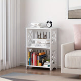 Estante de organizador de cama de plástico multifuncional con estantes múltiples, librero moderno blanco simple para sala de estar, almacenamiento de escritorio sin electricidad para libros y accesorios con funciones especiales