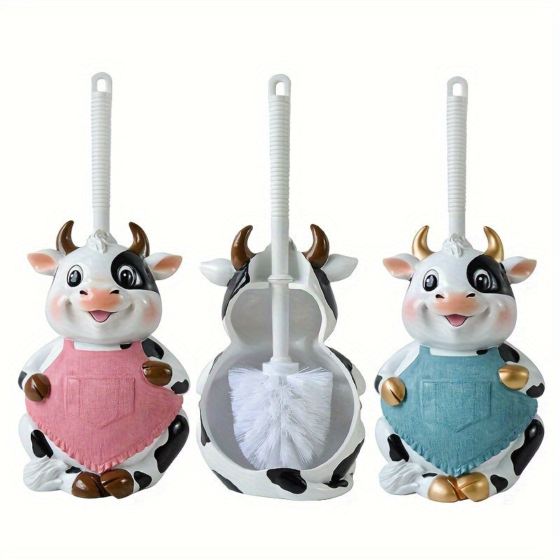 Accesorios para Baño, Juego de Portacepillos de Resina Hecho a Mano con Cepillo de Inodoro Compacto y Tamaño Pequeño, Fácil de Ocultar, Ahorra Espacio en Almacenamiento, Antigoteo, Fácil de Montar, Cepillo de Limpieza Profunda