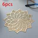 6pcs, Posavasos de Hoja del Árbol de la Riqueza, Tapete Aislante para Decoración de Mesa de Comedor en Casa