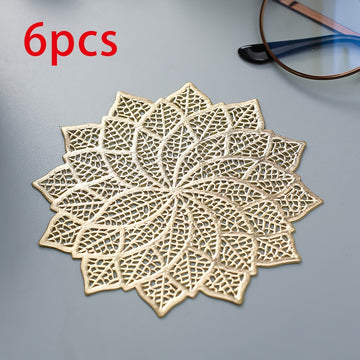6pcs, Posavasos de Hoja del Árbol de la Riqueza, Tapete Aislante para Decoración de Mesa de Comedor en Casa