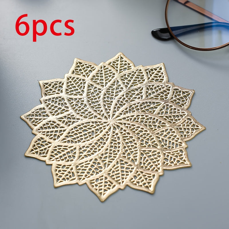 6pcs, Posavasos de Hoja del Árbol de la Riqueza, Tapete Aislante para Decoración de Mesa de Comedor en Casa