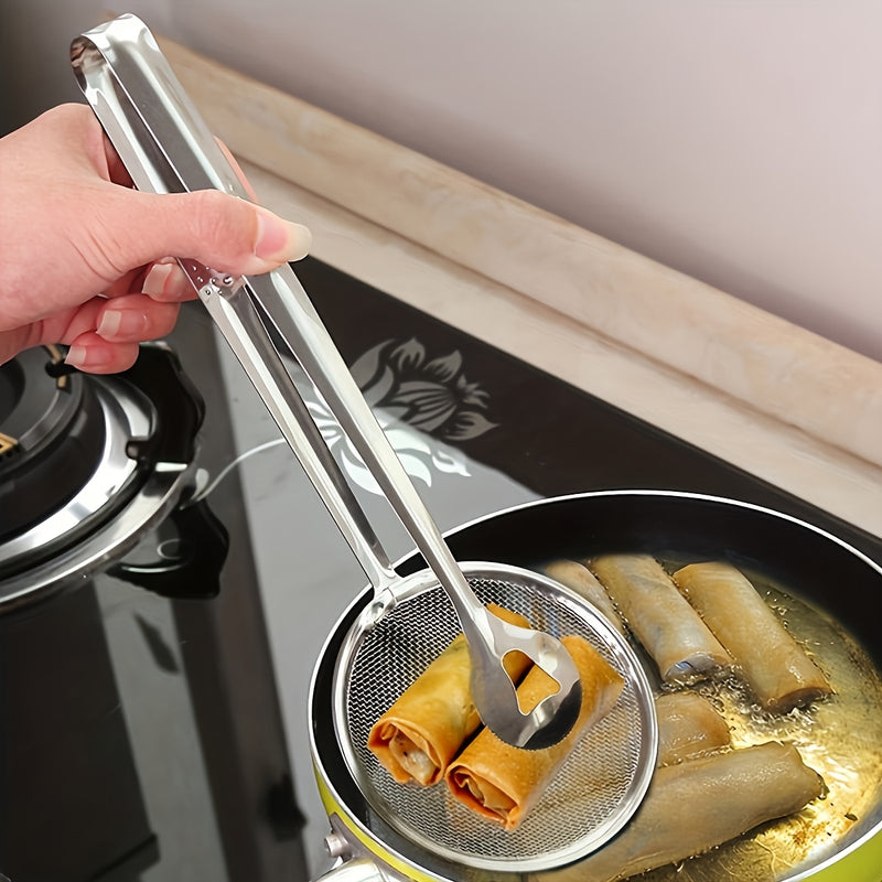 Pinzas de colador de acero inoxidable para cocina, cuchara de filtro de alimentos resistente a altas temperaturas, herramientas culinarias multifuncionales para freír y cocinar, accesorios de cocina esenciales de Eid Mubarak