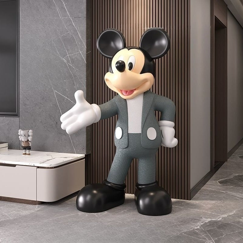 Figura grande de resina de Mickey Mouse - Colores vibrantes, PVC duradero, perfecto para regalos de cumpleaños, decoración de fiestas y decoración de hogar, diseño juguetón, artesanía de calidad.