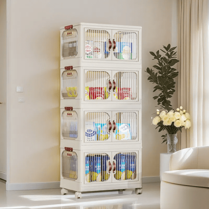 Estantería de Almacenamiento Multinivel con Ruedas y Gran Capacidad sin Instalación, Estante Móvil para Aperitivos Adecuado para Cocina, Sala de Estar y Dormitorio