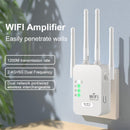 Amplificador de Rango WiFi 300Mbps 2.4GHz, 4 Antenas, Cobertura 360°, 4 Modos, Puerto Ethernet, Configuración con un Clic, Extiende la Cobertura hasta 3000 Pies Cuadrados, Compatible con 35 Dispositivos, Diseño Moderno, Amplificador Inteligente (Extensor