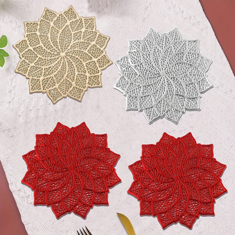 6pcs, Posavasos de Hoja del Árbol de la Riqueza, Tapete Aislante para Decoración de Mesa de Comedor en Casa