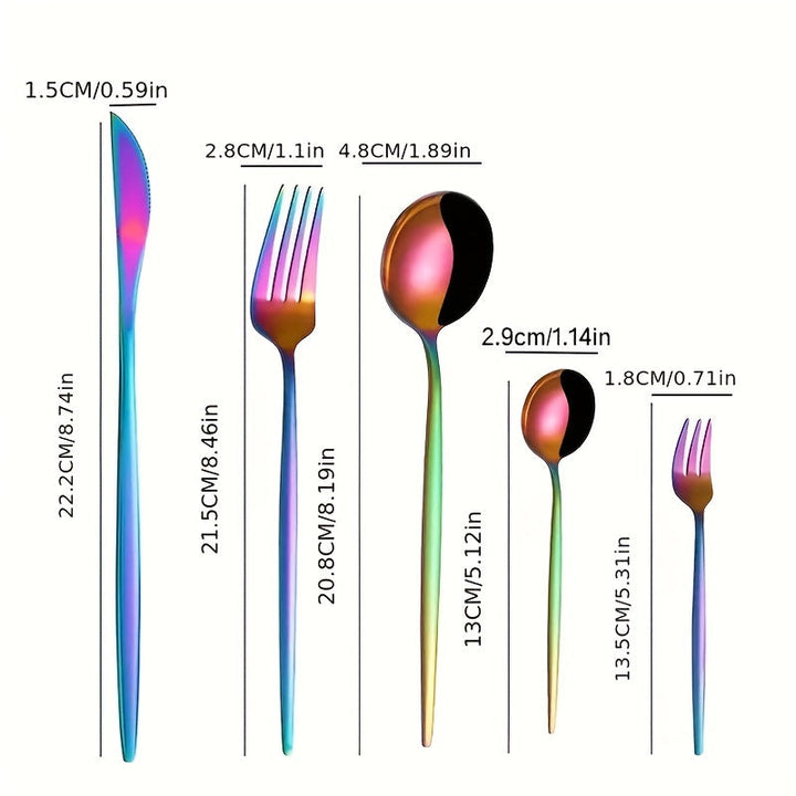 1 Juego De 30 Piezas, Cubiertos Portugués De Acero Inoxidable, Incluye Cuchillo De Carne, Tenedor, Cuchara Y Cucharita De Té, Tenedor De Cena, Cuchara De Cena, Tenedor De Frutas, Cuchara De Postre, Apto Para Lavavajillas, Pulido A Espejo, Para Hogar, Res