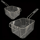 Cesta de freír de acero inoxidable con mango plegable - Antideslizante, fácil de limpiar, ideal para papas fritas, alas de pollo y alimentos fritos - Ideal para cocinas comerciales y domésticas, equipo de cocina comercial, vajilla duradera.