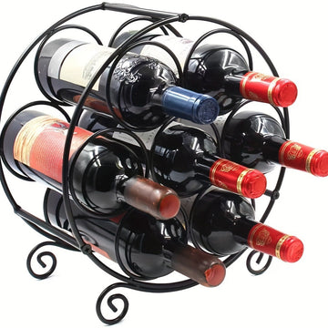 Soporte para Vino de Hierro al Estilo Europeo Elegante - Soporte Decorativo de Mesa para Múltiples Botellas, Diseño Metálico Resistente para Decoración del Hogar y Almacenamiento de Vinos