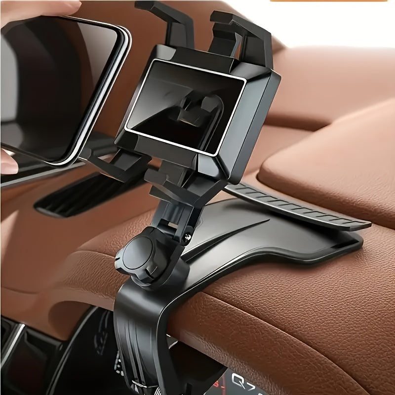 Soporte para Teléfono Móvil de Coche, Soporte Multifuncional para Salpicadero con Clip Ajustable 360°, Compatible con Smartphones de 3 a 17.78 cm