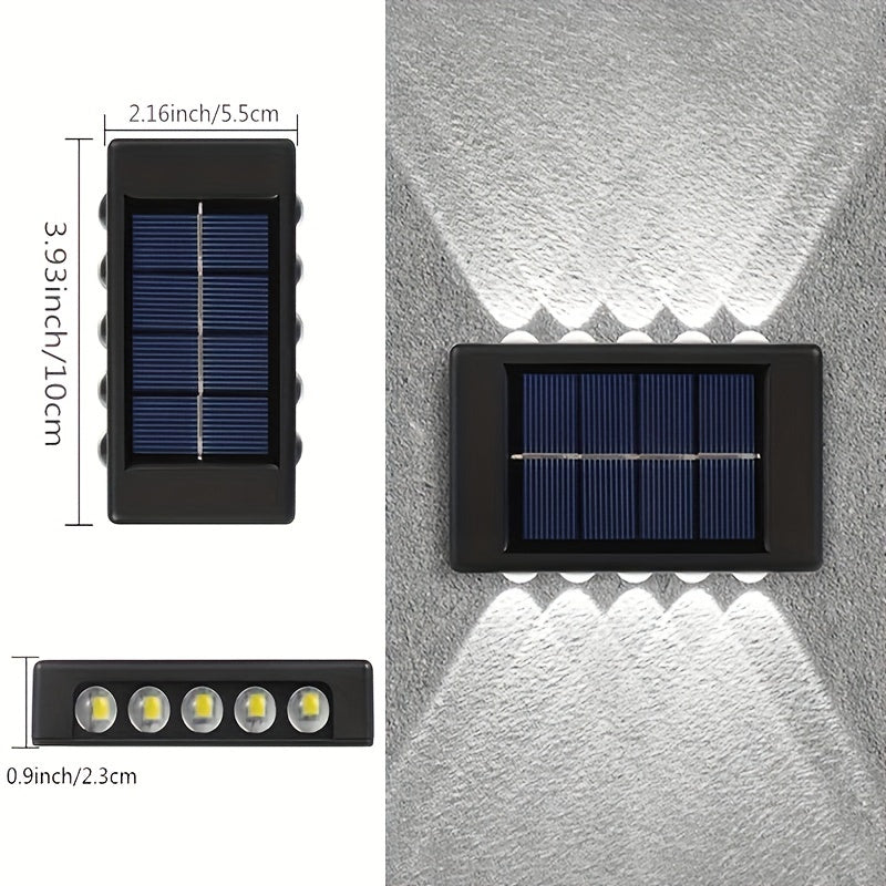 2 espejos convexos solares para pared, luces decorativas para exteriores, ideal para decorar villas, jardines y patios, luces de paisaje sin cables y sin costo de electricidad