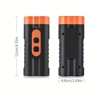 1 unidad de repelente ultrasónico para perros PetSafePro recargable por USB, inhibidor de ladridos de doble núcleo de alta potencia con linterna LED, dispositivo portátil anti-mordeduras para uso exterior