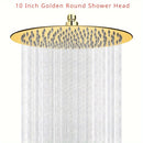 1pc Cabezal de Ducha Redondo Dorado, 25.4 cm Diseño Ultrafino - Cabezal de Ducha que Aumenta la Presión, Cabezal de Ducha Increíble, Cabezal de Ducha de Lluvia de Acero Inoxidable de Alta Presión y Alto Flujo, Accesorios de Baño Magníficos
