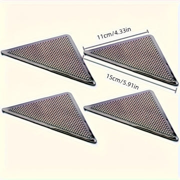 16 piezas de sujetadores reutilizables y lavables para alfombras antideslizantes, almohadillas adhesivas de silicón, incluye 8 adhesivos para alfombras y 8 adhesivos auxiliares, decoración para hogar, oficina y dormitorio