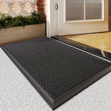 Tapete de PVC con malla elástica, antideslizante para interior y exterior, fácil de limpiar solo a mano, versátil para hogar y espacios comerciales, disponible en varios tamaños