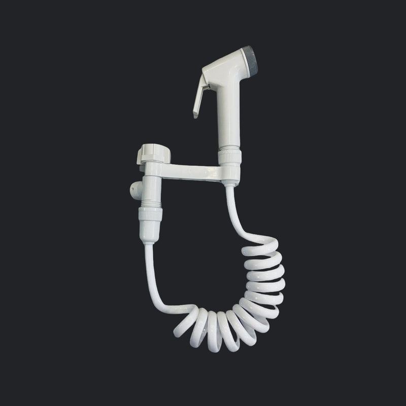 Cabezal de ducha de alta presión blanco moderno con manguera - Plástico duradero, patrones de aspersión ajustables, incluye múltiples boquillas para uso en baño y cocina, cabezal de ducha para baño, aspersión de agua versátil, diseño elegante, construcci