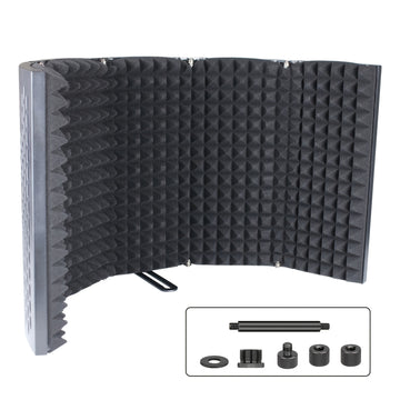 Micrófono de Estudio de Grabación Profesional, Estudio Acústico, Diseño Portátil de Tres a Cinco Puertas, Material ABS, Compatible con Interfaz XLR, Reducción de Ruido y Absorción de Sonido, Adecuado para Estudios de Grabación, Talleres de Canto y Config