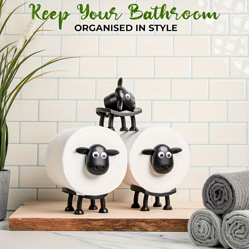 Soporte de papel higiénico de oveja divertido para baño, 3D impreso, soporte de papel higiénico de oveja negra, 3 piezas/2 piezas/1 pieza, contenedor de almacenamiento de papel higiénico, contenedores de almacenamiento de papel higiénico.