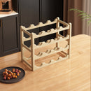 Soporte de Vino Apilable de Bambú de 2 Niveles – Soporte Independiente para Cocina y Hogar, Ahorra Espacio, Fácil Montaje Sin Herramientas, Diseño Moderno para Encimeras y Espacios Pequeños