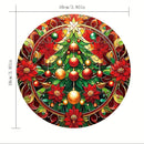 8 piezas Conjunto de posavasos de madera festivos de Navidad - Resistente al calor, lavable a mano, para bebidas, café, oficina, cocina, decoración de mesa, regalo de vacaciones, diámetro de 9,98 cm