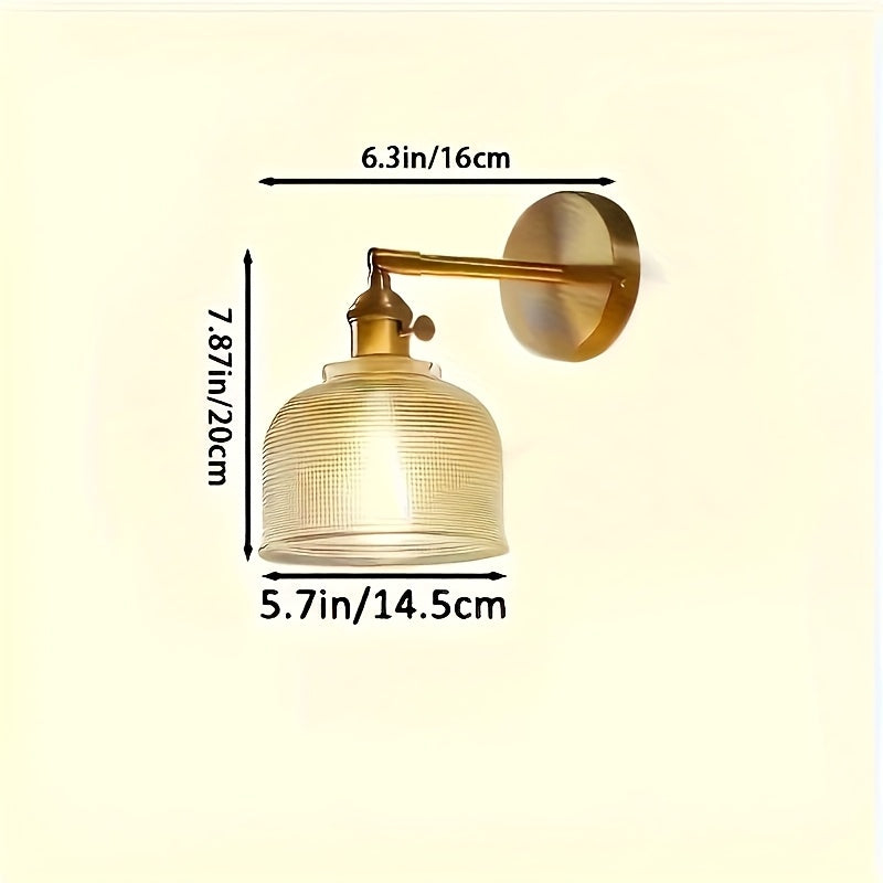 1 lámpara de pared moderna de vidrio, lámpara de mesa de noche, lámpara de pasillo, lámpara de pared, lámpara americana (sin bombilla incluida)