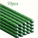 10 piezas de postes de jardín metálicos resistentes de 60 pulgadas - Soportes de plantas de tubería de acero recubierta de plástico para tomates, pepinos, frijoles y árboles - No se necesita electricidad, soportes de postes de plantas duraderos para un c