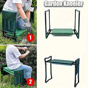 Taburete de Jardinería Oxford Nuevo y Duradero con Bolsa para Herramientas - Organizador Portátil Multiusos para Cuidado del Jardín, Patio y Césped, Bolsa de Almacenamiento para Herramientas de Jardinería