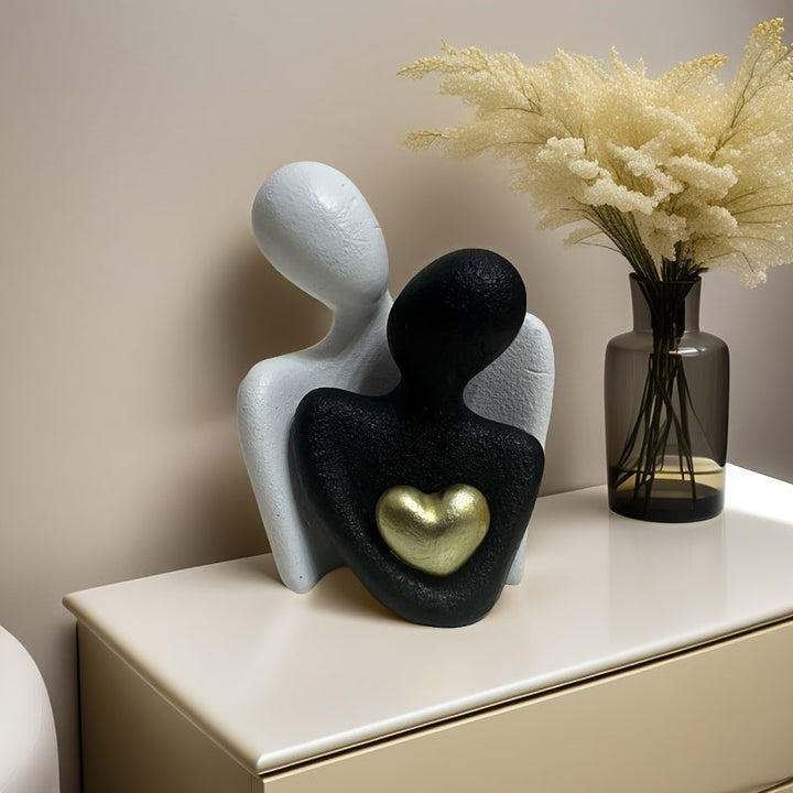 2 piezas de decoración para el hogar en resina para parejas, adornos modernos y minimalistas para estanterías, hechos a mano, diseño de estatuas, regalos hermosos para el amor