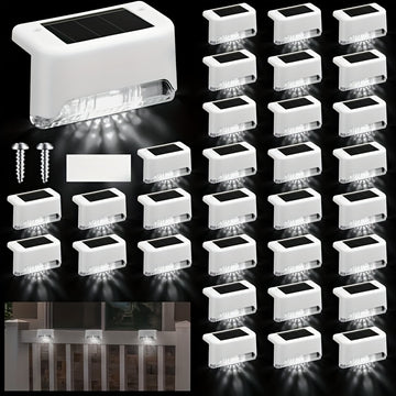 Juego de 10 Luces Solares para Exteriores - Luz Decorativa Multifuncional para Patio, Escaleras y Pasillos: Iluminación Festiva y Ambiental