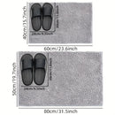 Alfombra de baño de felpa, 1 pieza - Antideslizante, lavable, de poliéster con respaldo de PVC, diseño rectangular para decoración de baño, dormitorio, sala de estar y entrada, alfombra de baño|alfombra decorativa|alfombra lavable a máquina
