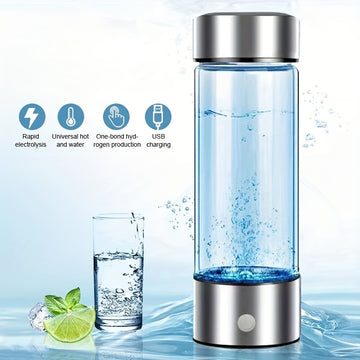 BALASHOV, generador de taza de agua rica en hidrógeno portátil, botella de hidrógeno recargable por USB de 420 ml con filtro e ionizador, diseño compacto para el hogar, la oficina y los viajes - Eficiente en energía y ahorro de espacio, solución de hidra