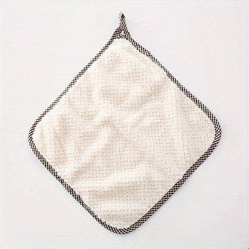 1 Paño de Microfibra para Limpieza, 25 × 25 cm, Ligero y Absorbente, Toalla Especial para Cocina con Diseño en Cuadros de Piña, Coral Velvet