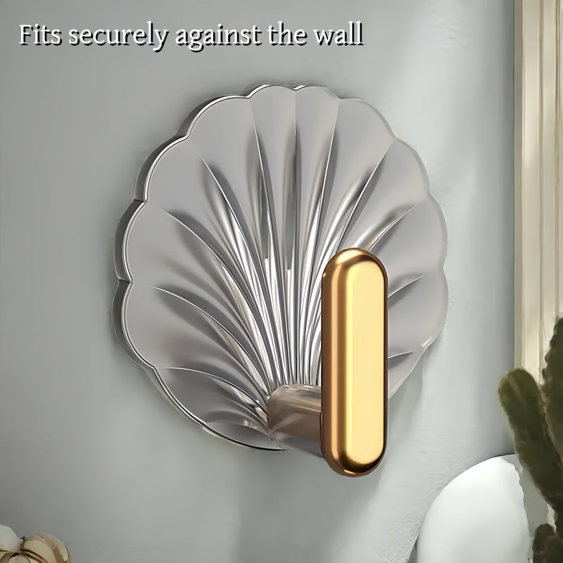 Ganchos Adhesivos Multiusos Impermeables y Ligeros sin Taladro, Bañados en Oro para Cocina y Baño, Paquete de 4