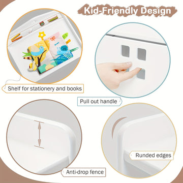 Juego de mesa y sillas soltarabebe, mesa de madera para niños con pizarra negra, sillas ajustables en altura, ideal para dibujar, comer y fácil almacenamiento