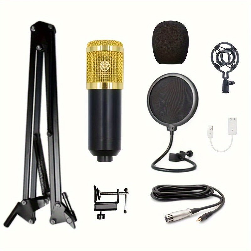 Micrófono profesional capacitivo de estudio, calidad de grabación para cantar y podcast, tecnología de audio de alta definición, ideal para juegos, canto y podcasting