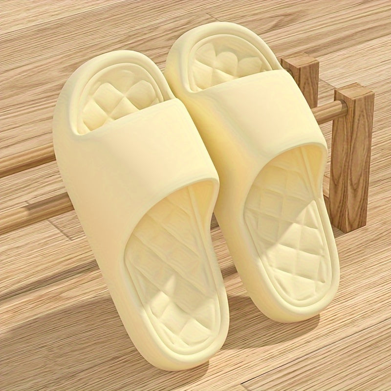 1 Par de Zapatillas EVA Casuales para Mujer - Color Sólido, Suela Gruesa Antideslizante, Chanclas de Baño para Todas las Estaciones, Fáciles de Lavar a Mano, Zapatillas de Baño