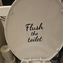 1pc de calcomanía de tapa de inodoro de vinilo - Recordatorio de "Flushing el inodoro, cierre la tapa", señal de baño autoadhesiva reutilizable con características de ornamentación para superficies de plástico