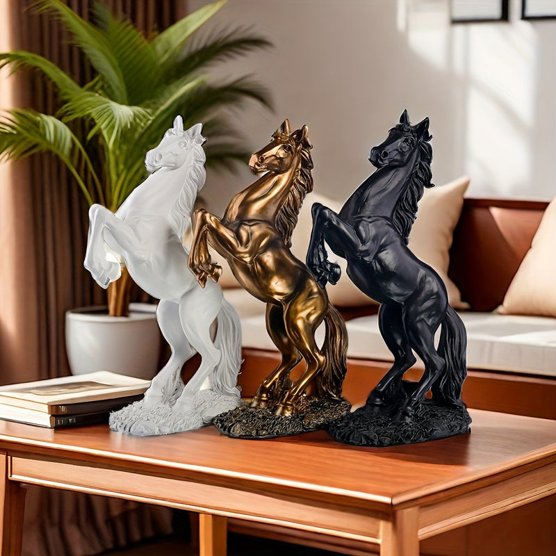 Elegante Figura de Caballo Resina, 1 ud Figura de Resina Elegante de Caballo de Pie - Escultura Creativa para Decoración del Hogar en Sala de Estar, Estudio, Escritorio, Barra de Gabinete - Adorno de Animal para Oficina, Regalo