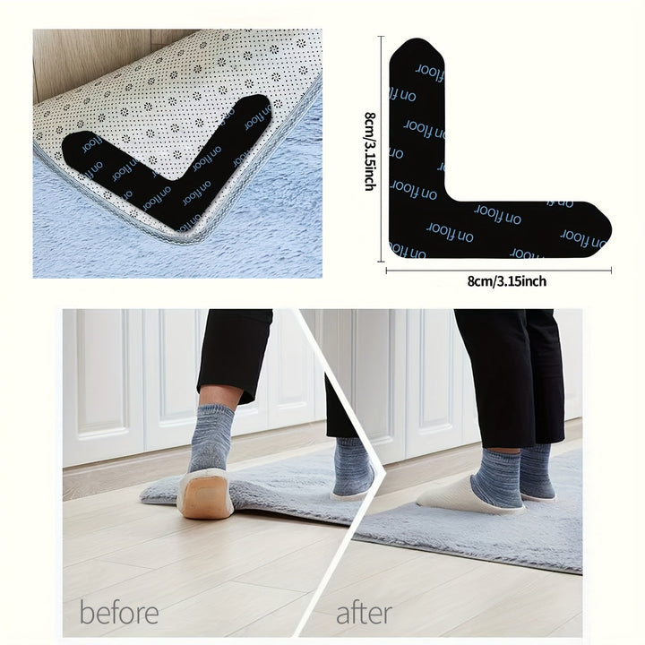 Fijadores de alfombra con super adhesividad - Cinta de alfombra anti-curvatura, 4/8/12/20pcs de doble cara antideslizante reutilizable Alfombra parada, alfombrilla de alfombra lavable para pisos de madera, pisos de baldosas, alfombras, esterillas, pared