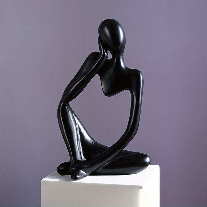 1pieza Figura de resina abstracta Pensador - Escultura de escritorio creativa para hogar y oficina, decoración interior/exterior, adorno de estantería | Obra de arte abstracta | Escultura detallada