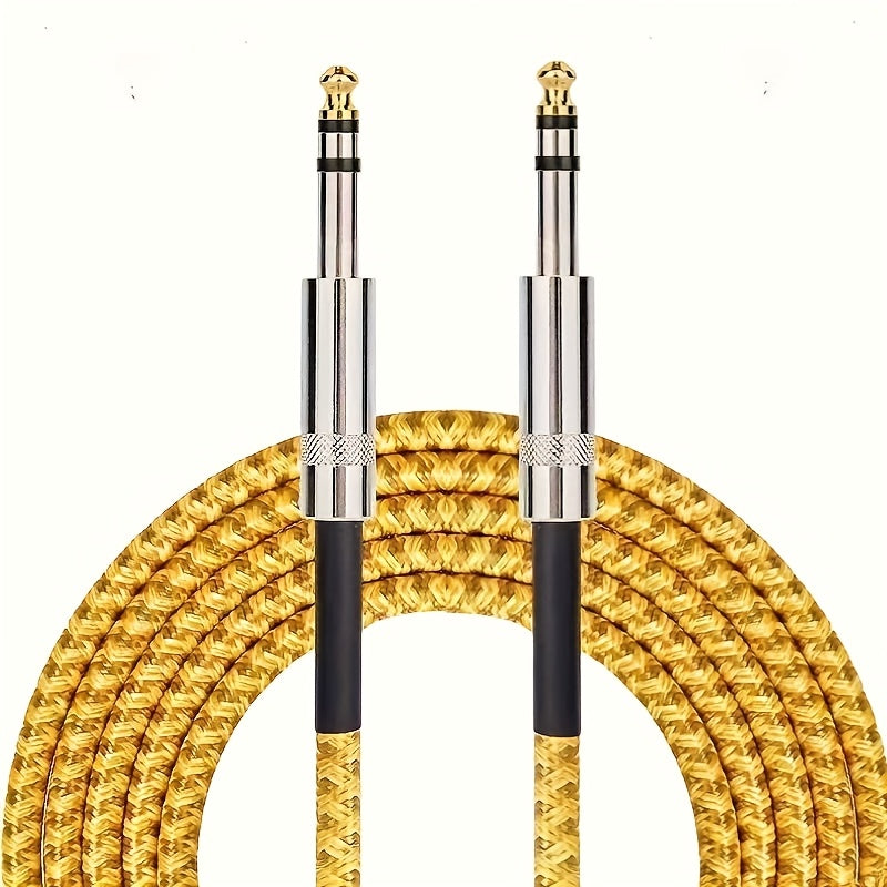 Cáble de audio LUTREE recto a curvo 6.5, triple núcleo con doble blindaje para reducción de ruido, cable para escenarios y mezclas, conexión de guitarra, piano electrónico, grabación macho a macho, bajo de madera