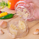 Prensa manual de ajo, picadora de ajo multifuncional, gadget de cocina giratorio, plástico, sin carga.