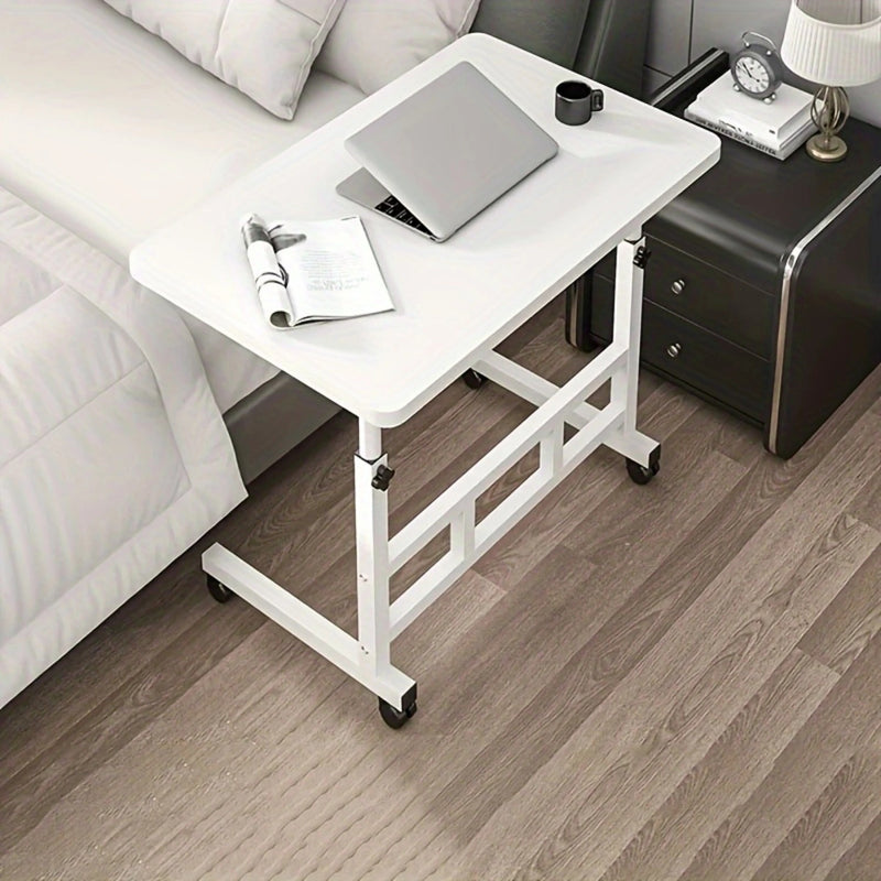 Escritorio ajustable para portátil, escritorio conveniente, mesa lateral para sofá, mesa blanca con ruedas | Mesa negra sin ruedas con varias opciones, mesa con ruedas/ sin ruedas
