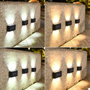 2 paquetes de luces solares para exterior mejoradas, luces solares para jardín con sensor de movimiento y diseño LED para cercas, panel solar de carga rápida y alta eficiencia, decoración duradera para jardín, patio, pasillos y entrada