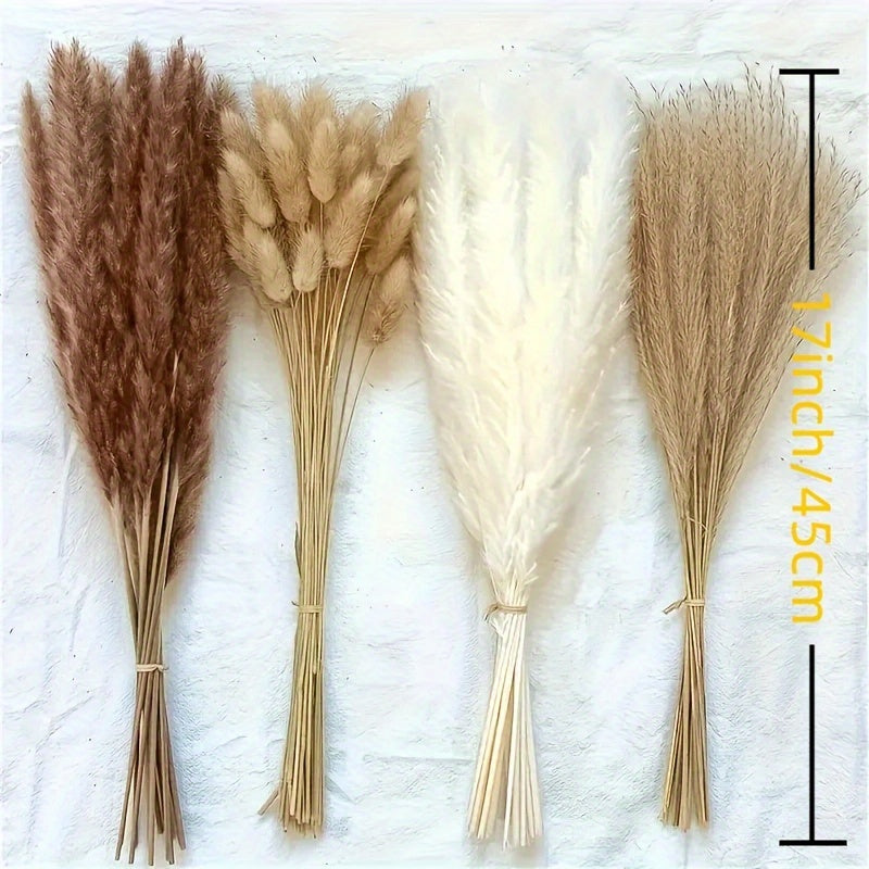 Ramo de 38 piezas de Hierba de Pampa Bohemia: 38 piezas de Hierba Seca para Decoración del Hogar, Centros de Mesa de Fiesta y Arreglos Florales (Navidad, Halloween, Pascua, Acción de Gracias, Día de San Valentín)
