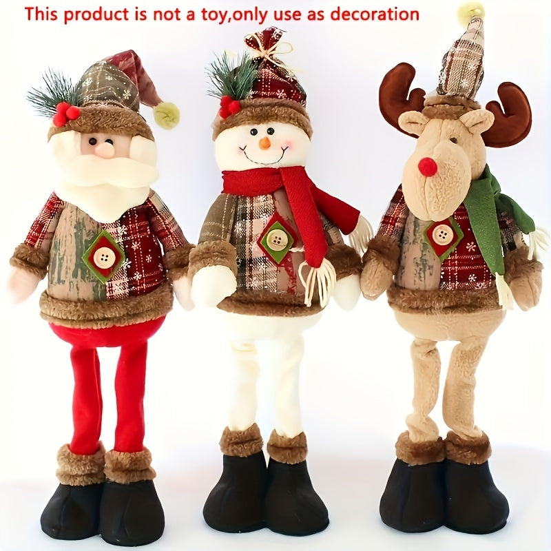 3 piezas, Muñeco de Navidad, Decoración de Año Nuevo, Reno Muñeco de Nieve Papá Noel Estación de decoración de muñecos Feliz Navidad, Decoración de Año Nuevo, Regalo de San Valentín, Decoración del hogar