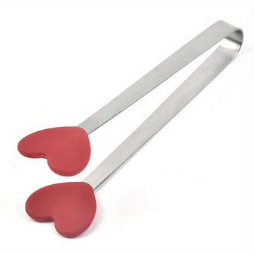 Pinzas pequeñas de acero inoxidable con agarre de silicona, clips antideslizantes para hielo, mini pinzas para alimentos, pinzas para barbacoa