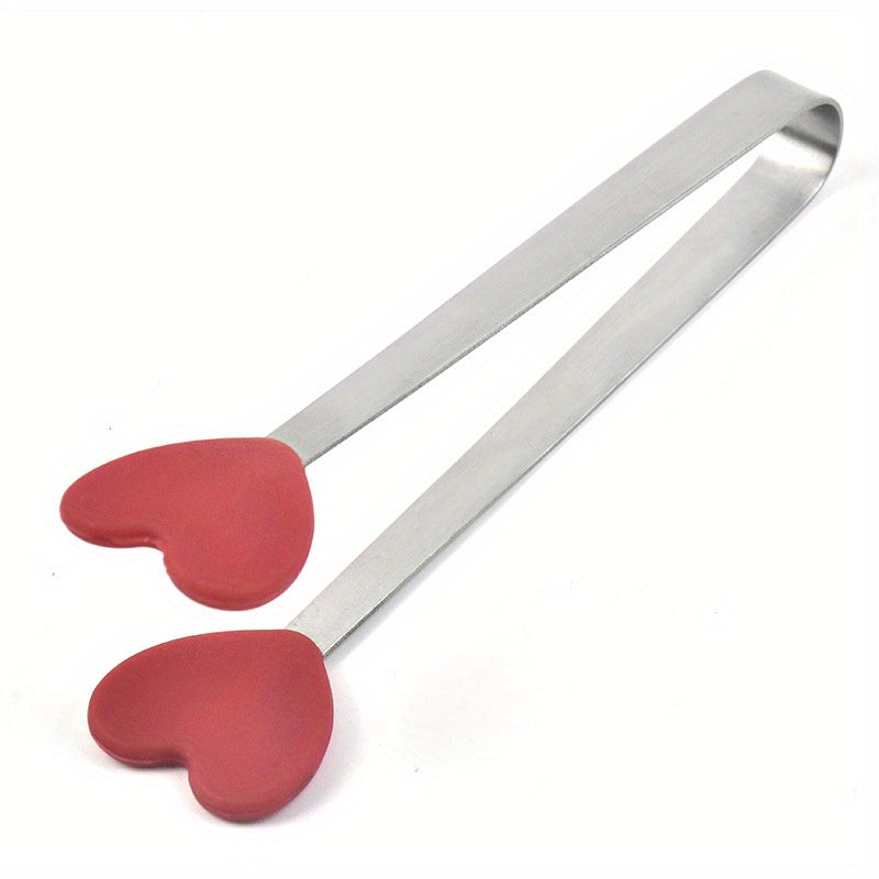 Pinzas pequeñas de acero inoxidable con agarre de silicona, clips antideslizantes para hielo, mini pinzas para alimentos, pinzas para barbacoa